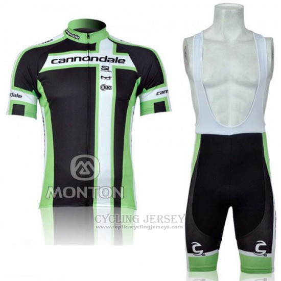 2011 Cycling Jersey Cannondale White and Green Short Sleeve and Bib Short